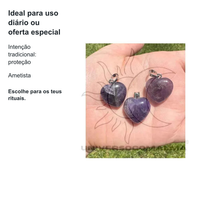 Colar com Pendente Coração de Ametista — benefícios, utilização e características