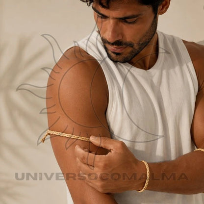 Contra Egum artesanal em palha da costa utilizado no braço para proteção espiritual