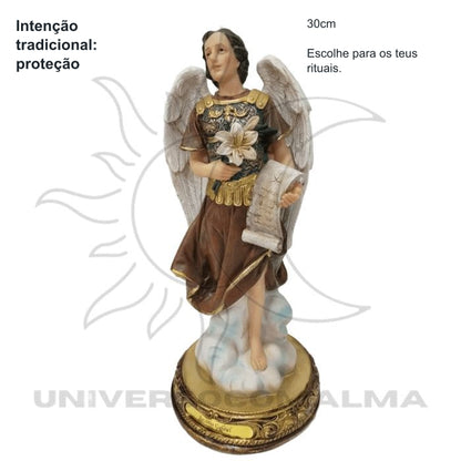 Estátua de Arcanjo Gabriel em Marfinite - Mensageiro e Proteção Divina (30cm) — benefícios, utilização e características