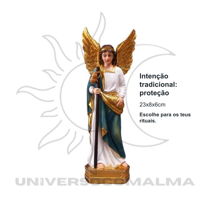 Estátua de Arcanjo Rafael – Cura e Proteção (23x8x6cm) — benefícios, utilização e características