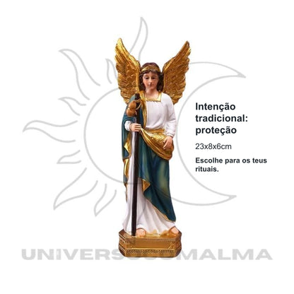 Estátua de Arcanjo Rafael – Cura e Proteção (23x8x6cm) — benefícios, utilização e características