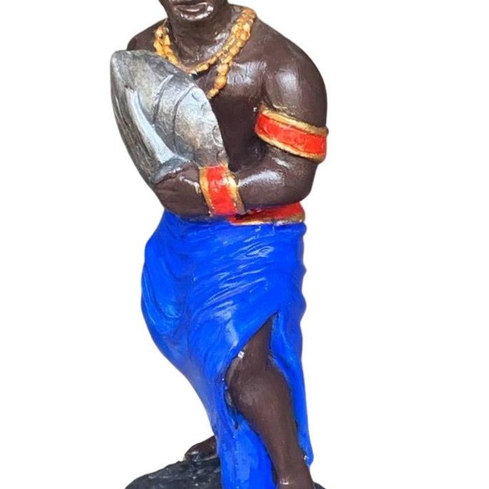 Estatueta de Ogum Africano - 23cm x 10cm