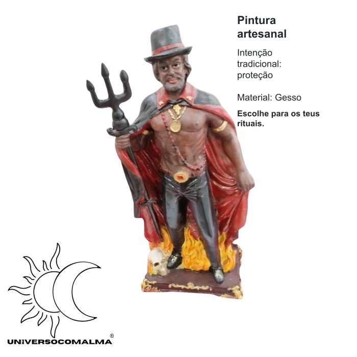 Exú Tranca Ruas das Almas - 20CM - Com Tridente — benefícios, utilização e características