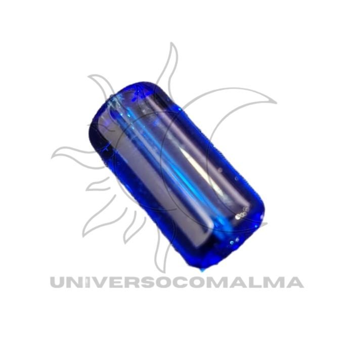 Firma cilíndrica azul transparente