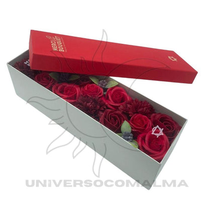 Caixa com Rosas Vermelhas de Sabão