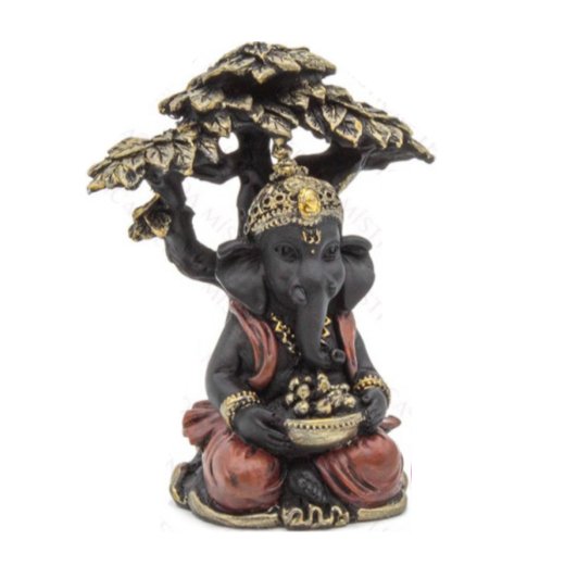 Imagen de árbol Ganesha negro y dorado