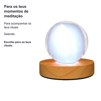 Kit Lâmpada LED com Base e Esfera de Selenite — benefícios, utilização e características