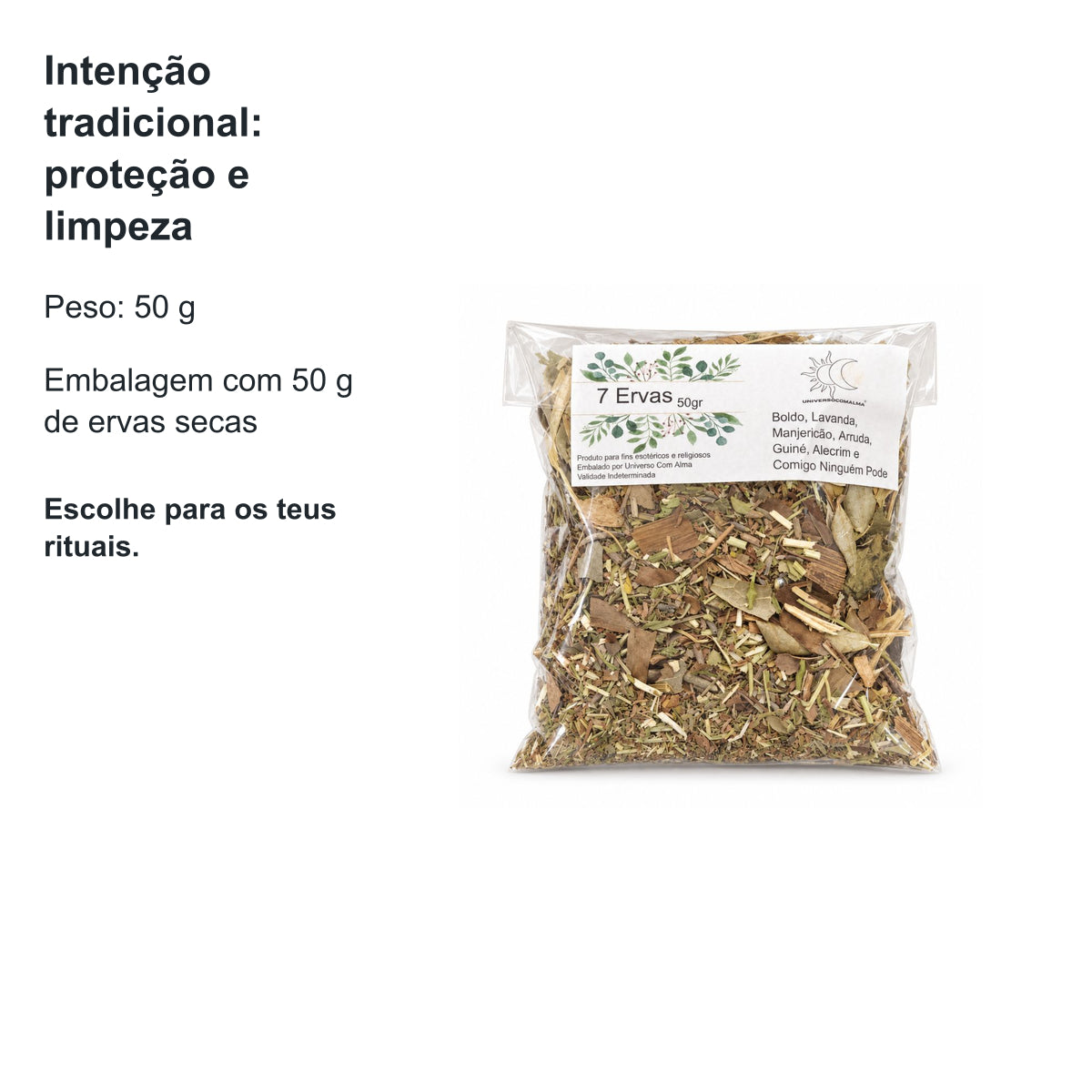 Mistura de 7 Ervas para Limpeza Energética – 50 g — benefícios, utilização e características
