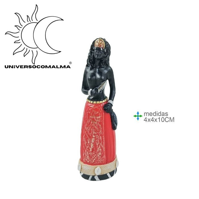 Imagem espiritual da Orixá Iansã 4x4x10cm em resina para altar Umbanda e Candomblé