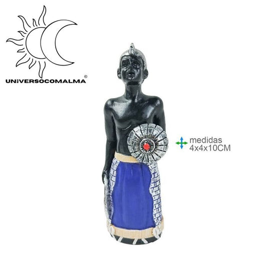 Imagem espiritual do Orixá Ogum 4x4x10cm em resina para altar Umbanda e Candomblé