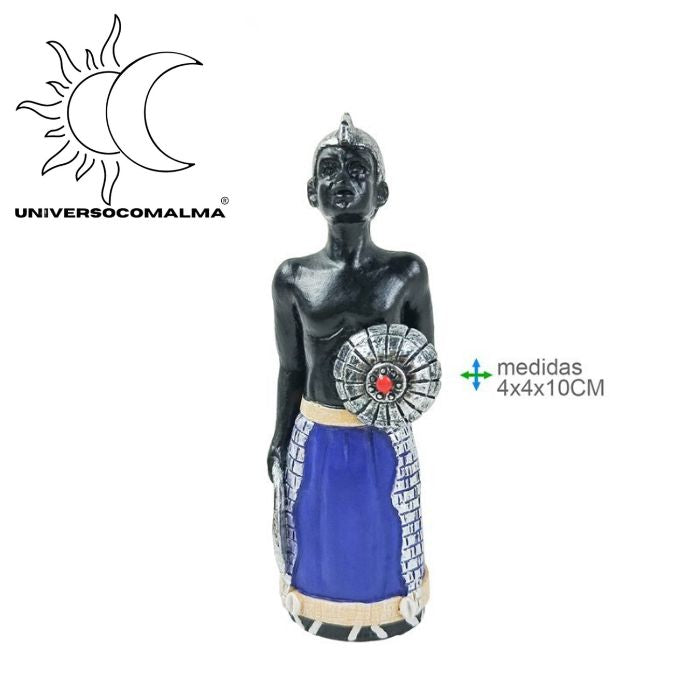 Imagem espiritual do Orixá Ogum 4x4x10cm em resina para altar Umbanda e Candomblé