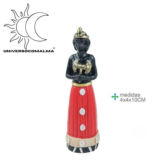 Imagem espiritual do Orixá Xangô 4x4x10cm em resina para altar Umbanda e Candomblé