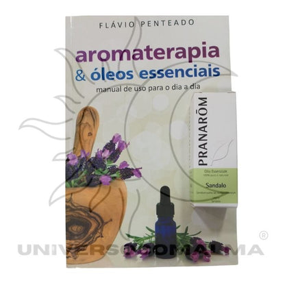 Livro Aromaterapia e Óleos Essenciais com óleo de sândalo