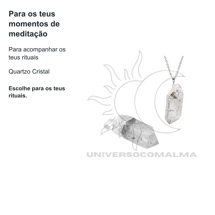 Colar Pendente de Quartzo Cristal com Topo em Prata — benefícios, utilização e características