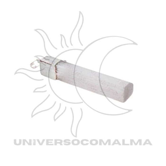 Colar com Pendente de Selenite - Topo com banho de Prata