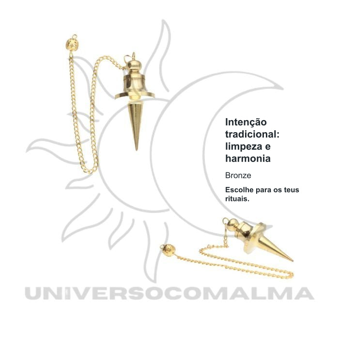 Pêndulo Testemunho de Ponta de Bronze - Precisão e Equilíbrio Energético — benefícios, utilização e características