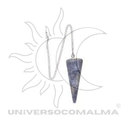 Pêndulo facetado de sodalite com corrente