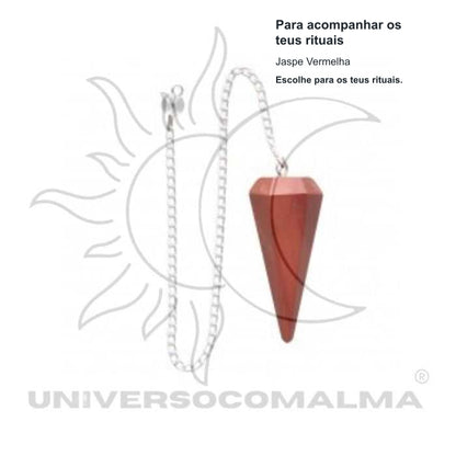 Pêndulo de Jaspe Vermelha Facetado - Força e Vitalidade Espiritual — benefícios, utilização e características