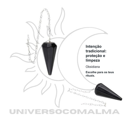 Pêndulo Facetado de Obsidiana - Proteção e Clareza Energética — benefícios, utilização e características