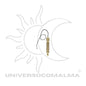 Pêndulo Isis com 9 pilhas e testemunha em bronze, ideal para proteção e concentração energética. Acessório espiritual para meditação e equilíbrio.