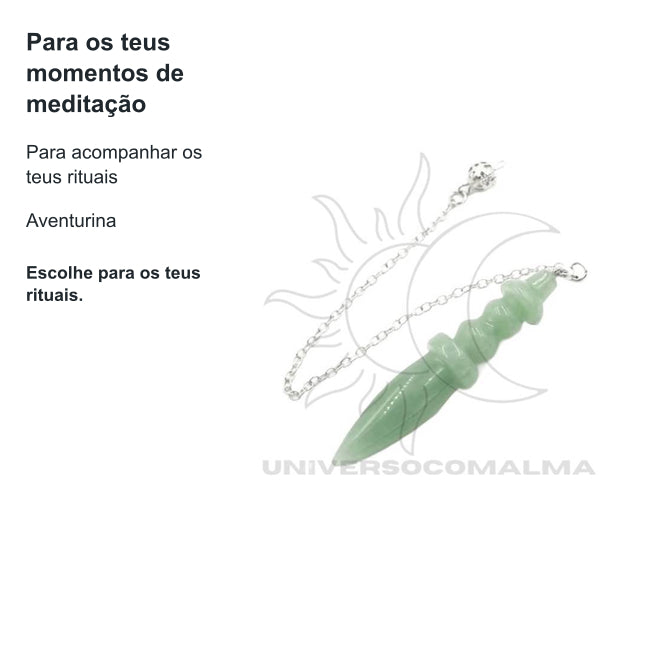 Pêndulo pedra natural de Cristal Natural Egípcio - Aventurina Verde — benefícios, utilização e características