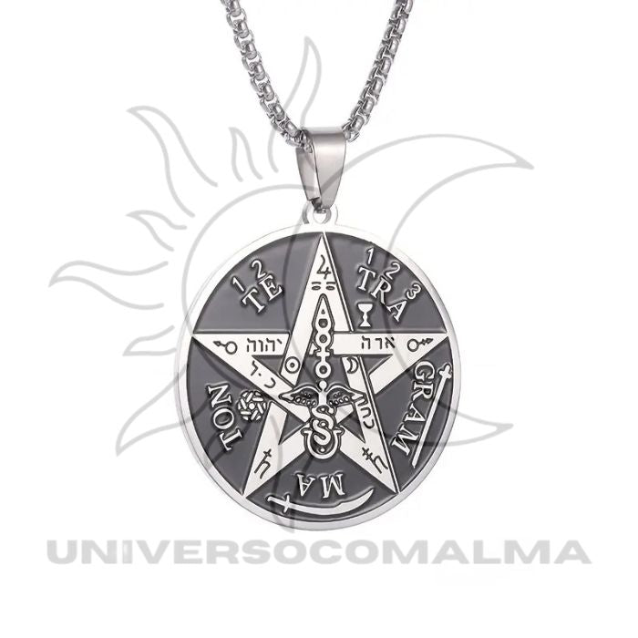 Colar com Pingente Tetragramaton - Estrela de Cinco Pontas - Universo com Alma ®