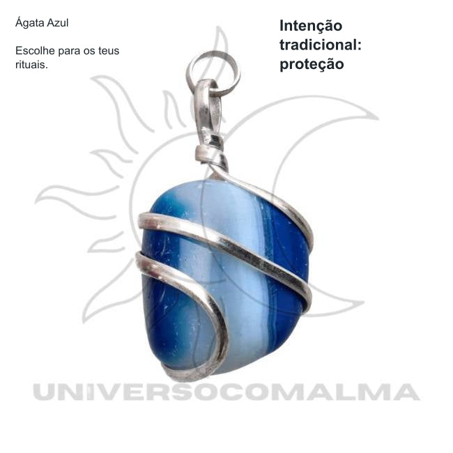 Colar com pendente de Ágata Azul — benefícios, utilização e características