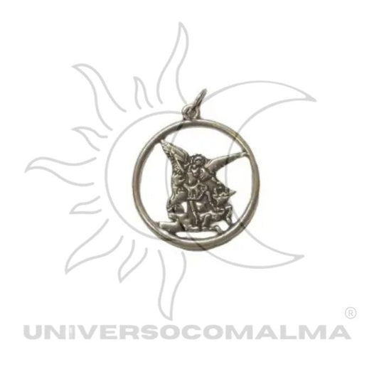Pingente Arcanjo Miguel Prateado - 3.5cm