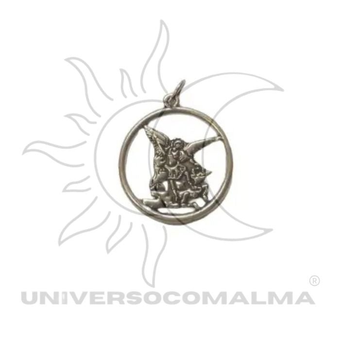 Pingente Arcanjo Miguel Prateado - 3.5cm