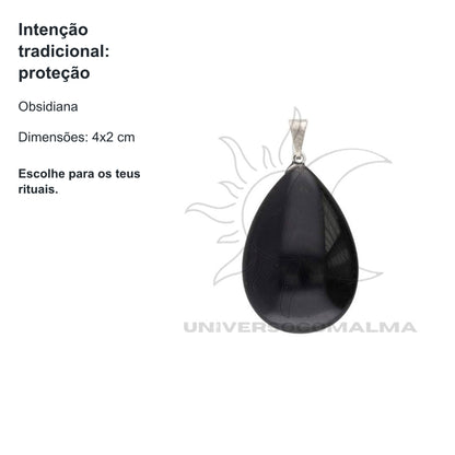 Pingente Gota de Obsidiana - Proteção e Elegância — benefícios, utilização e características
