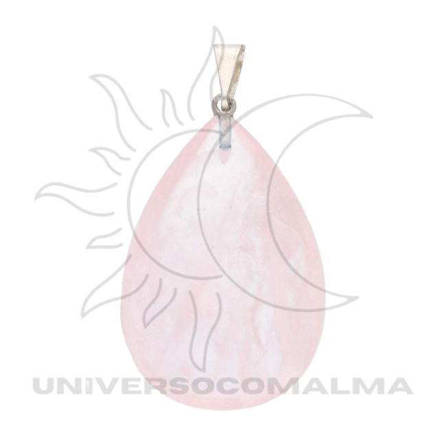 Pingente de gota de quartzo rosa