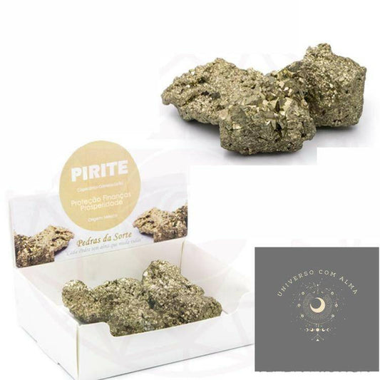 Pedra natural de Pirite Bruta para prosperidade, proteção energética e decoração espiritual