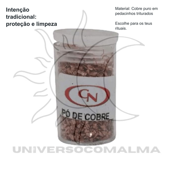 Pó de Cobre Triturado - Elemento Energético para Rituais — benefícios, utilização e características