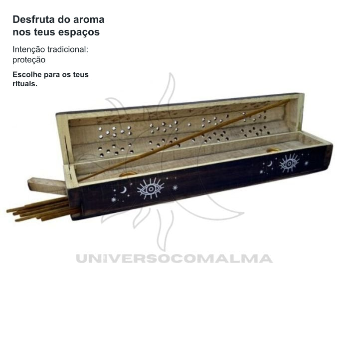 Caixa de Incenso Espírito Olho – 10 Sticks - Proteção e Clareza Espiritual — benefícios, utilização e características