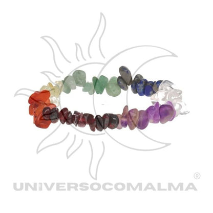 Pulseira com pedras de várias cores dos chakras