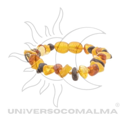 Pulseira de pedras em tons amarelos e castanhos