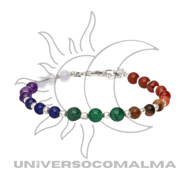 Pulseira de Chakra Banhada a Prata