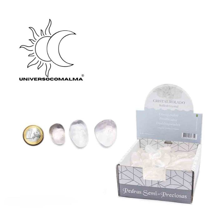 Quartzo Cristal Rolado natural 2 a 3cm para equilíbrio e proteção energética