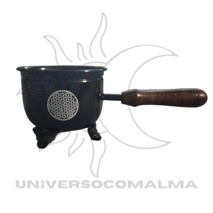 Queimador Caldeirão em Latão - Símbolo Flor da Vida para Defumação e Purificação - Universo com Alma ®