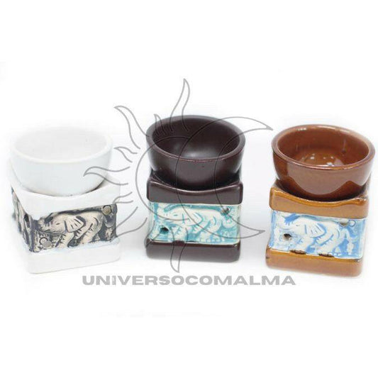 Queimador de Óleo Elefante Rústico - Aromaterapia e Decoração - Universo com Alma ®