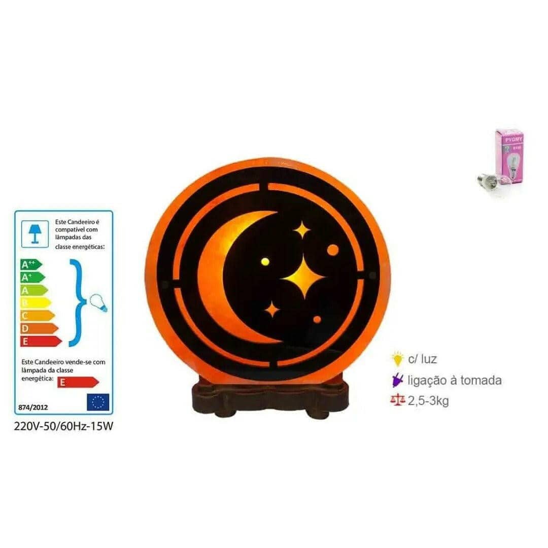 Candeeiro de Sal Lua de 2.5 a 3kg - Iluminação Celestial e Purificação Espiritual - Universo com Alma ®