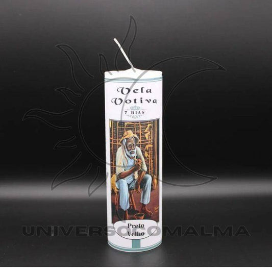 Vela Votiva Preto Velho - Proteção e Sabedoria Espiritual - Universo com Alma ®