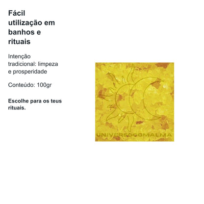 Sal da Sorte Amarelo 100gr | Prosperidade e Sucesso — benefícios, utilização e características