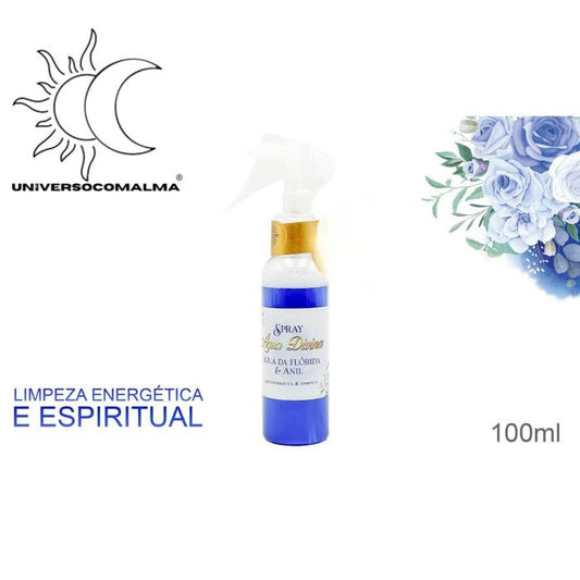 Spray Água Florida e Anil 100ml para limpeza energética e proteção espiritual