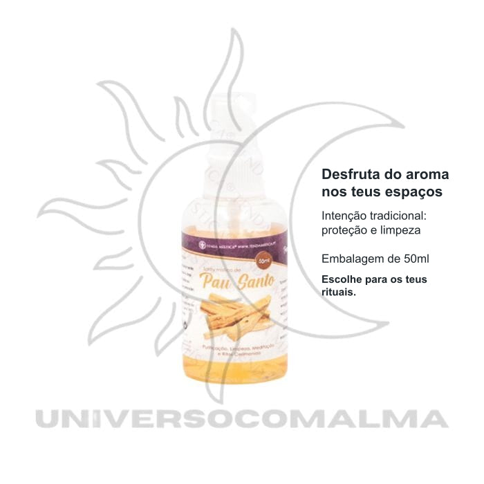 Spray Místico Pau Santo 50ml | Limpeza e Harmonia Energética — benefícios, utilização e características