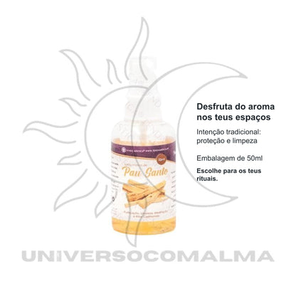 Spray Místico Pau Santo 50ml | Limpeza e Harmonia Energética — benefícios, utilização e características