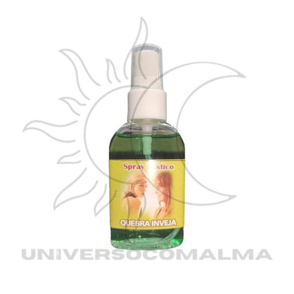 Frasco de spray com rótulo verde e dourado