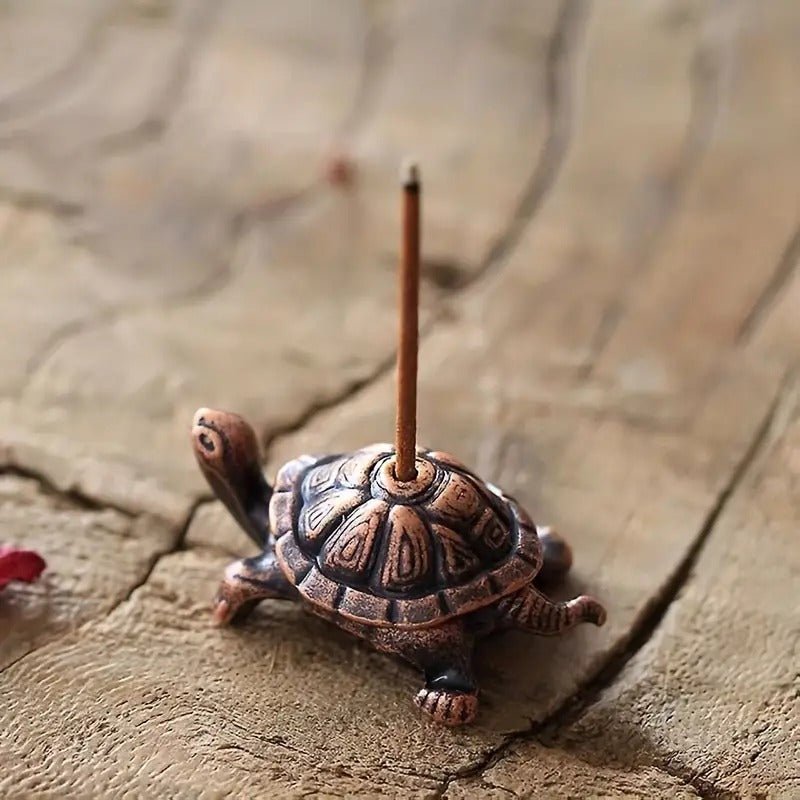 Porta incienso en forma de tortuga de cobre