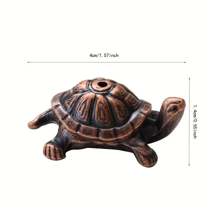Porte-encens en forme de tortue en cuivre