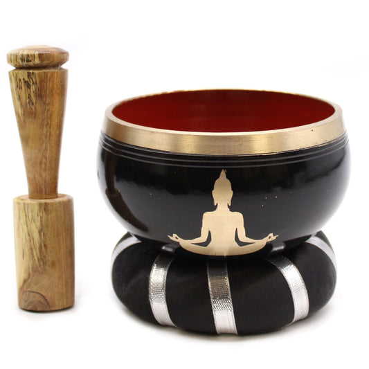 Taça Tibetana Buda 10,7cm | Kit Meditação e Terapia Sonora